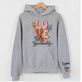 Lofaris Groovy Floral Love Grandmalife Custom Name Hoodie